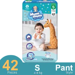 Mum Mum Baby Diaper Pant S Size 4-8 KG 42 Pcs - Rokomari